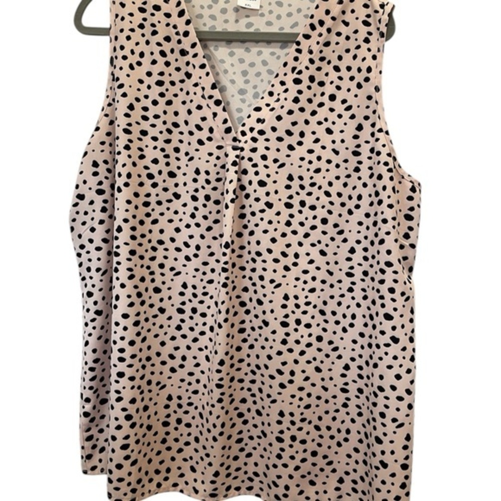 V-Neck Blouse with Cheetah Print